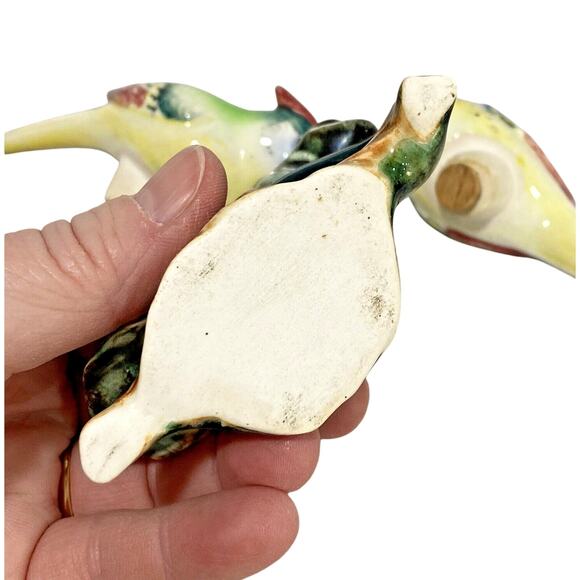 Vintage Salt & Pepper Shakers Set Birds on Branch 3pc Set Porcelain Decorative - Picture 4 of 8